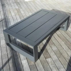 Salon de jardin aluminium 5 places 4 pcs Elba Gris anthracite et gris clair