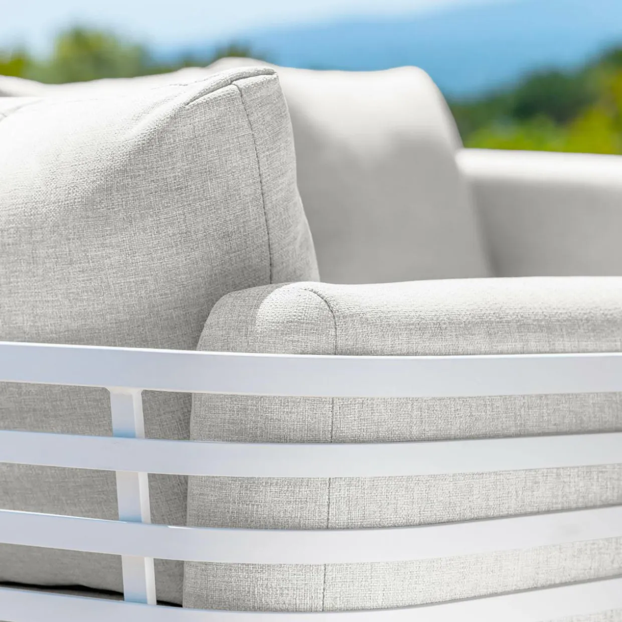 Salon de jardin aluminium 5 places 5 pcs Monte Carlo Blanc et gris clair