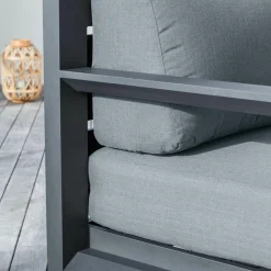 Salon de jardin aluminium 7 places 5 pcs Elba Gris anthracite