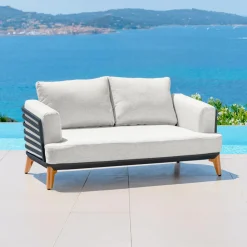 Salon de jardin aluminium 7 places 6 pcs Monte Carlo Gris anthracite et gris clair