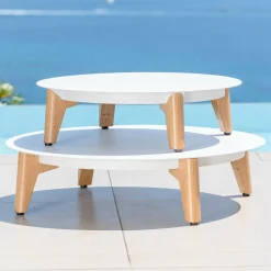 Salon de jardin aluminium 8 places 6 pcs Monte Carlo Blanc et gris clair