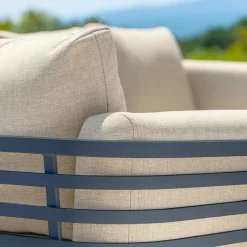 Salon de jardin aluminium 9 places 12 pcs Monte Carlo Gris anthracite et beige