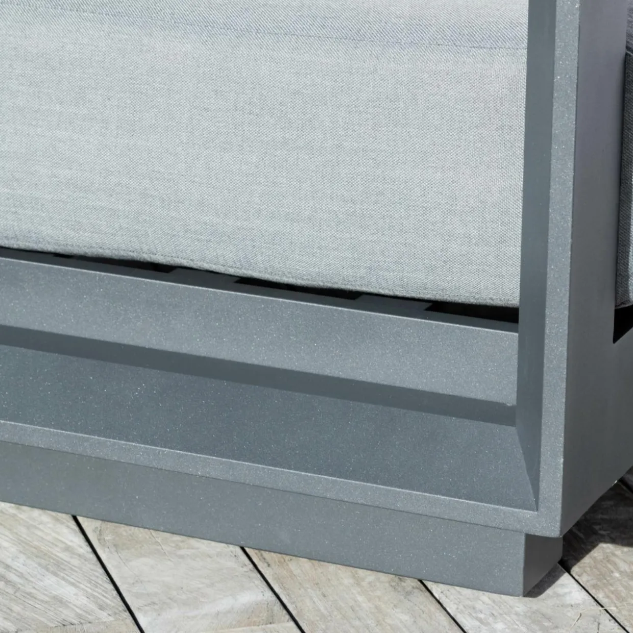 Salon de jardin d'angle aluminium 5 places Elba Gris anthracite