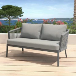 Salon de jardin en aluminium 7 places 5 pcs Amalfi Gris anthracite