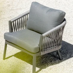 Salon de jardin en aluminium 5 places 4 pcs Amalfi Gris anthracite