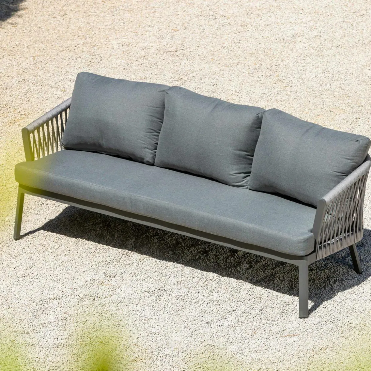 Salon de jardin en aluminium 5 places 4 pcs Amalfi Gris anthracite