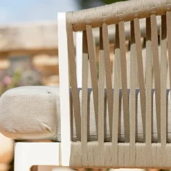 Salon de jardin en aluminium 7 places 5 pcs Amalfi Blanc et taupe