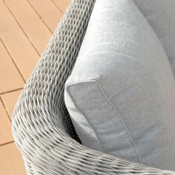 Salon de jardin en résine tressée 7 places 5 pcs Calvi Gris et gris clair