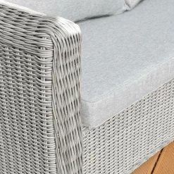 Salon de jardin en résine tressée 7 places 5 pcs Calvi Gris et gris clair