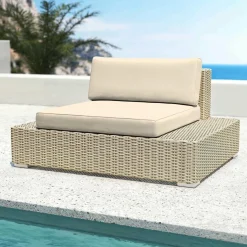 Salon de jardin en résine tressée 9 places 9 pcs Palma Gris et beige