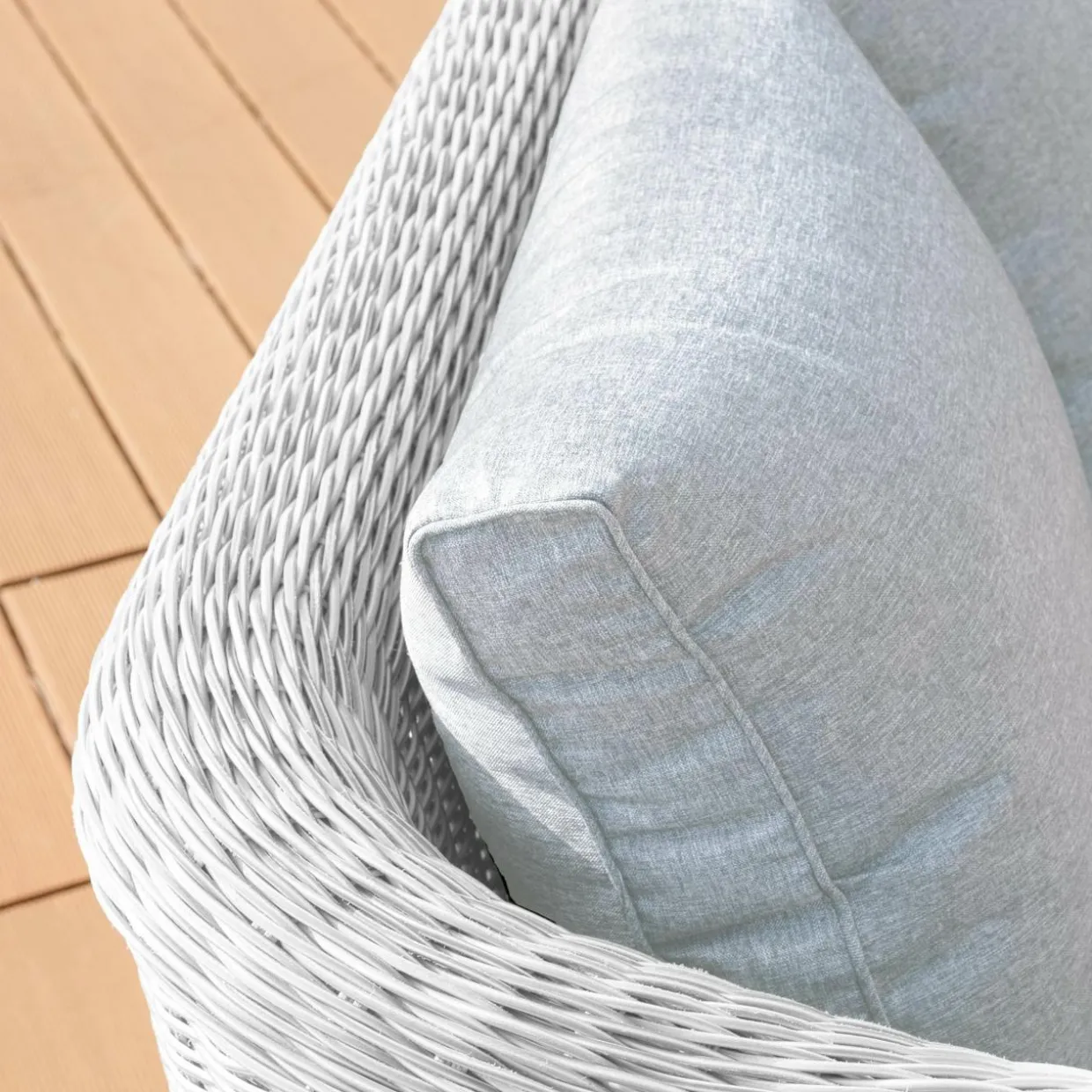 Salon de jardin en résine tressée 4 places 4 pcs Calvi Blanc et gris clair