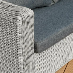 Salon de jardin en résine tressée 5 places 4 pcs Calvi Gris et gris foncé