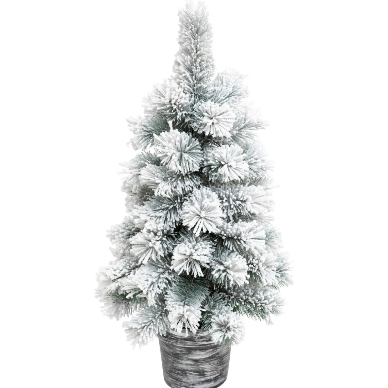 Sapin artificiel de Noël en pot (H70 cm) Windy Peak Vert enneigé