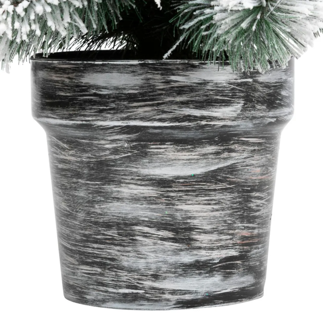 Sapin artificiel de Noël en pot (H70 cm) Windy Peak Vert enneigé
