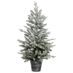 Sapin artificiel de Noël en pot (H100 cm) Frosty Vert enneigé