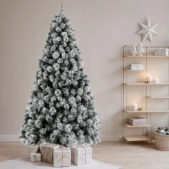 Sapin artificiel de Noël (H210 cm) Edmonton Vert enneigé