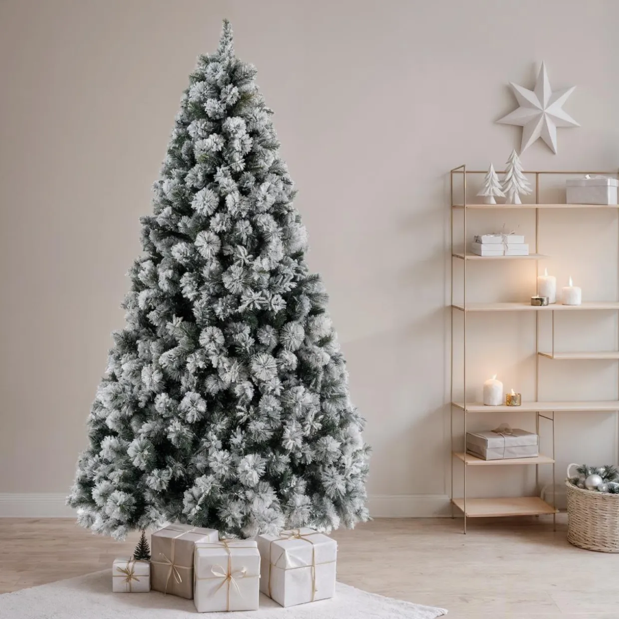 Sapin artificiel de Noël (H180 cm) Edmonton Vert enneigé