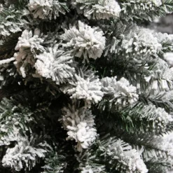 Sapin artificiel de Noël (H240 cm) Narrow Vert enneigé