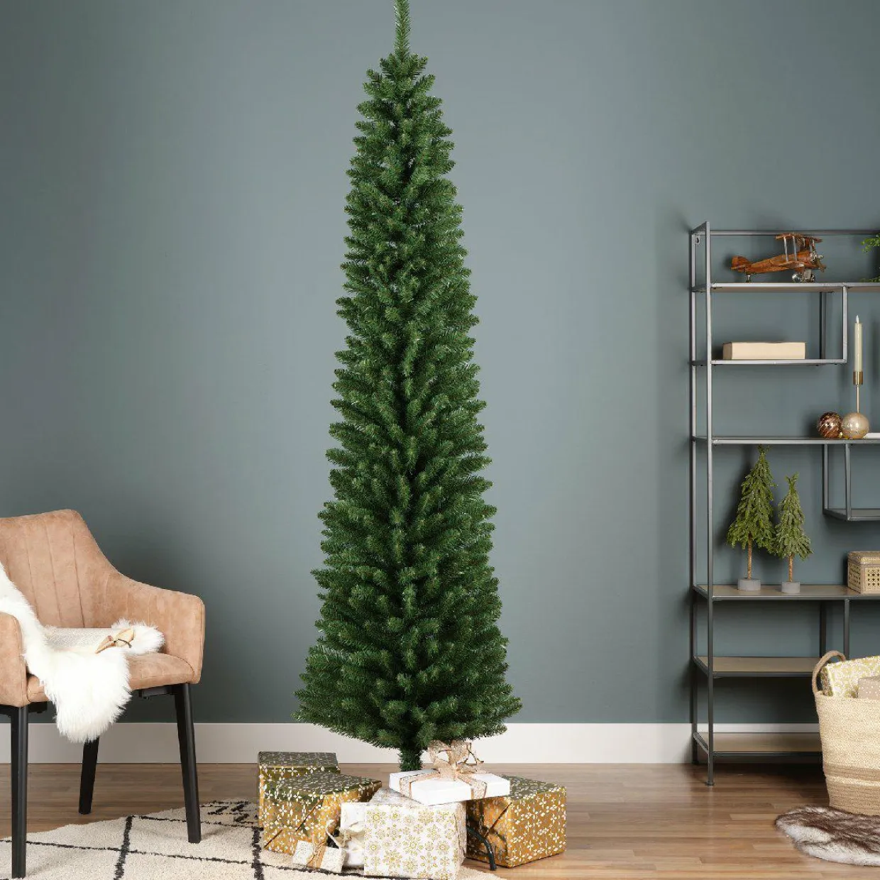 Sapin artificiel de Noël (H180 cm) Narrow Vert sapin