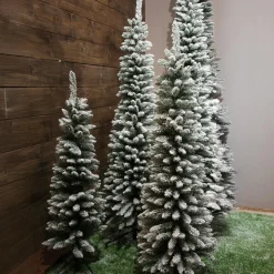 Sapin artificiel de Noël (H180 cm) Narrow Vert enneigé