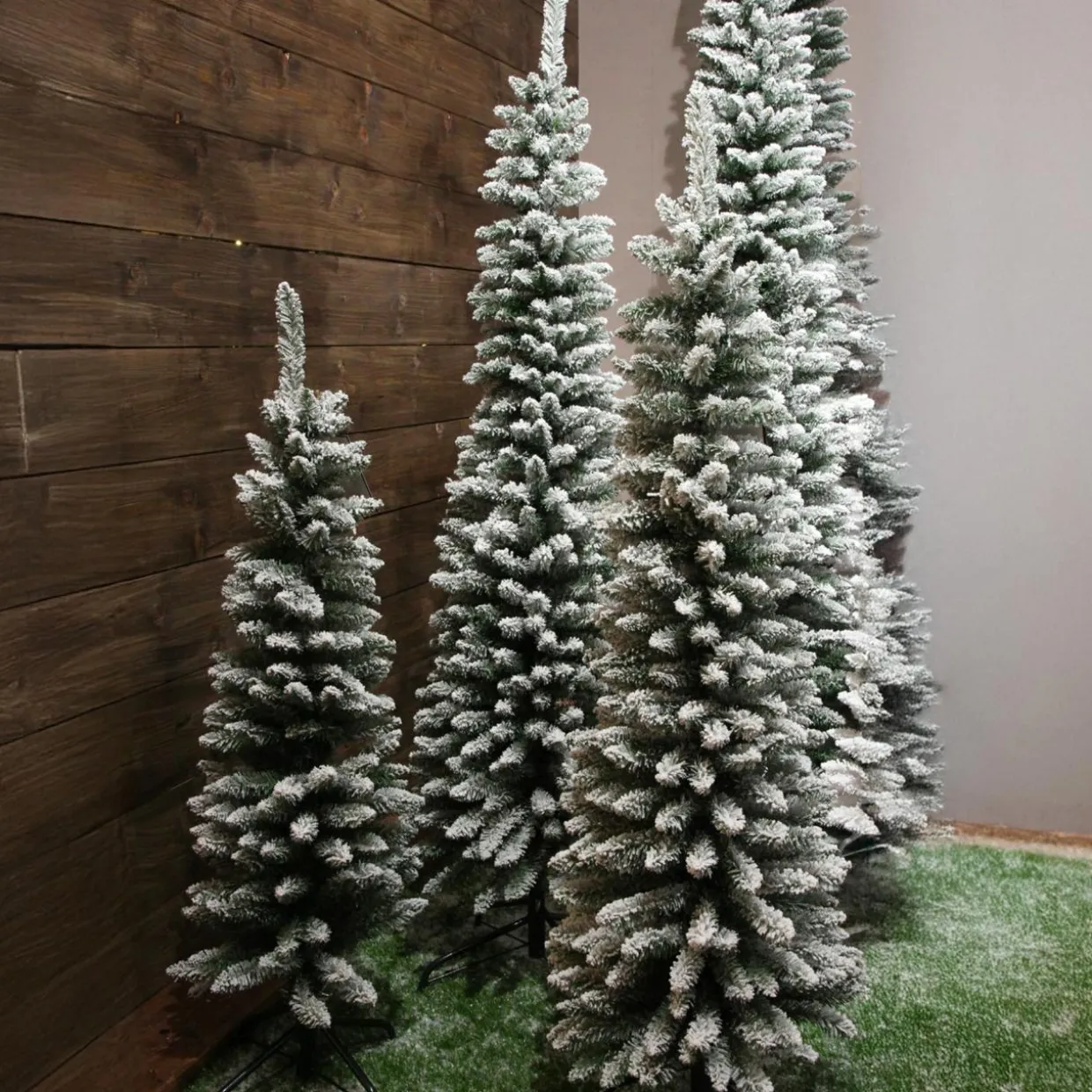 Sapin artificiel de Noël (H150 cm) Narrow Vert enneigé