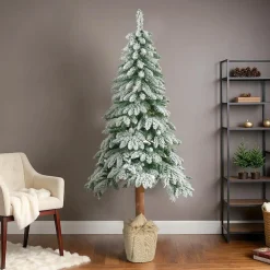 Sapin artificiel de Noël (H180 cm) Tora Vert enneigé