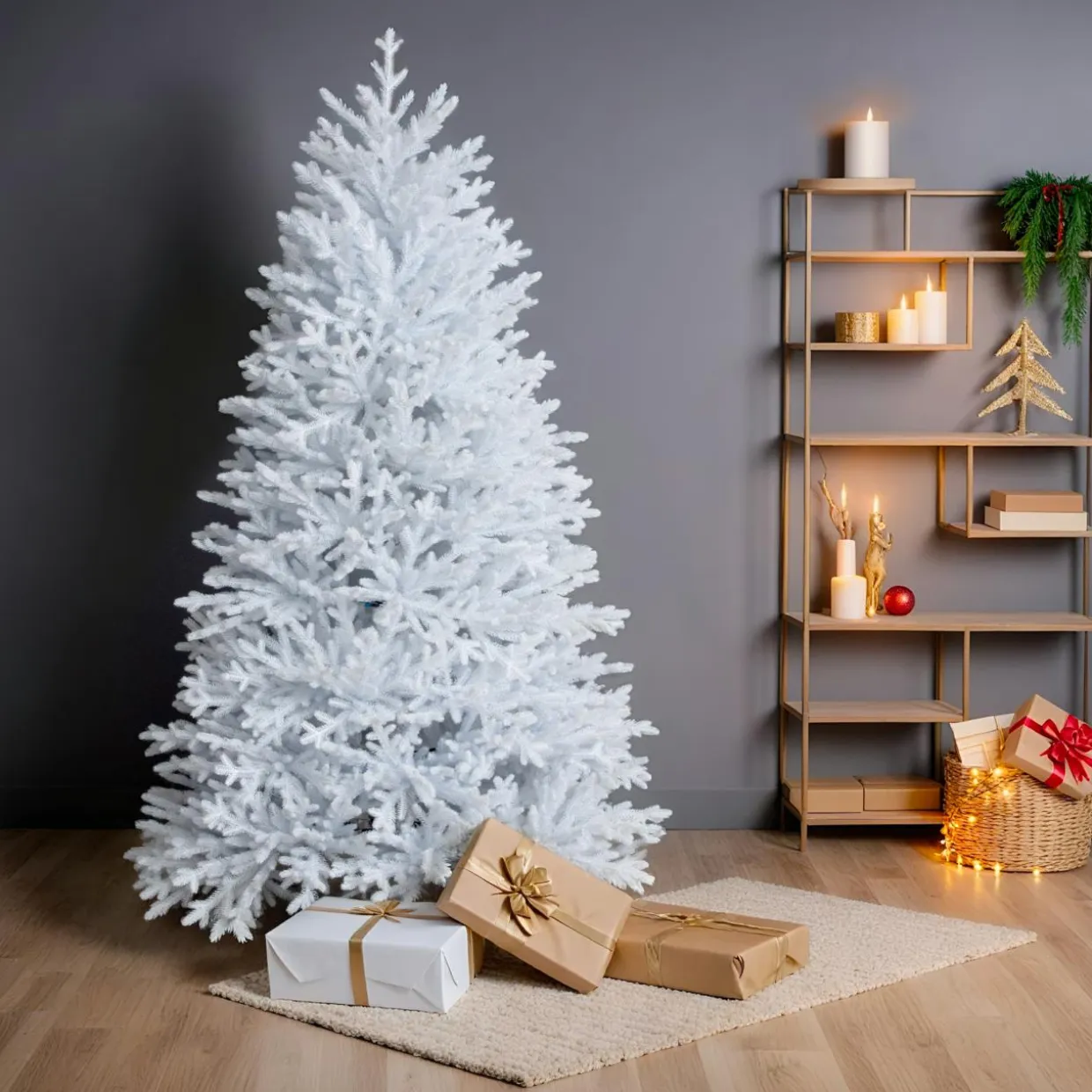 Sapin de Noël artificiel (H240 cm) Quebec Blanc