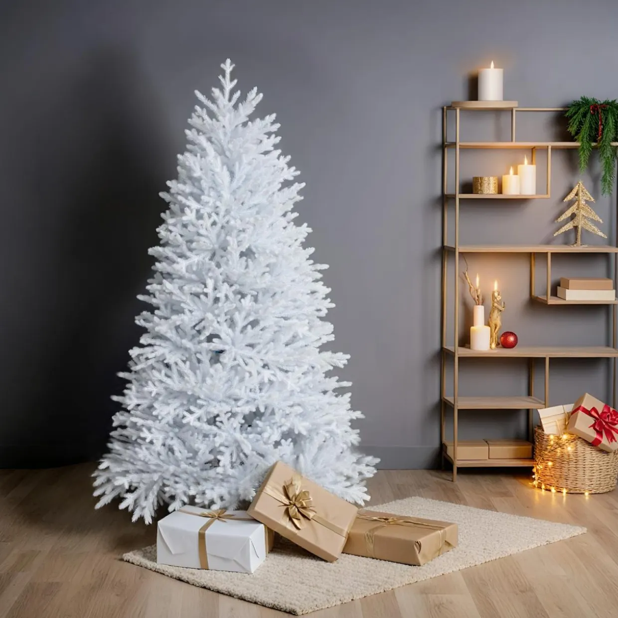 Sapin de Noël artificiel (H180 cm) Quebec Blanc