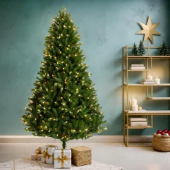 Sapin de Noël artificiel lumineux 520 LED (H240 cm) Barrow Vert sapin