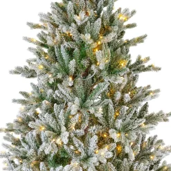 Sapin de Noël artificiel lumineux 560 LED (H240 cm) Allix Vert enneigé