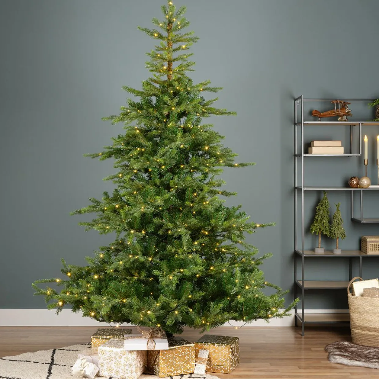 Sapin de Noël artificiel lumineux 800 LED (H270 cm) Glorious Vert sapin