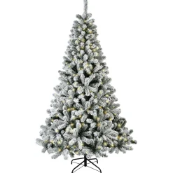 Sapin de Noël artificiel lumineux 260 LED (H180 cm) King Vert enneigé
