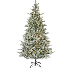 Sapin de Noël artificiel lumineux 320 LED (H180 cm) Allix Vert enneigé