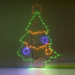 Sapin de Noël lumineux 201 LED (H80 cm) Néon effet flash Multicolore