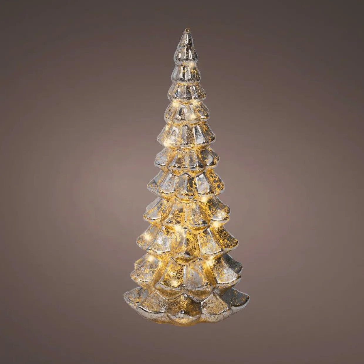 Sapin de Noël lumineux à piles 20 LED (H32 cm) Eternel Argent
