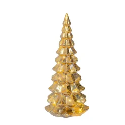 Sapin de Noël lumineux à piles 20 LED (H32 cm) Eternel Or