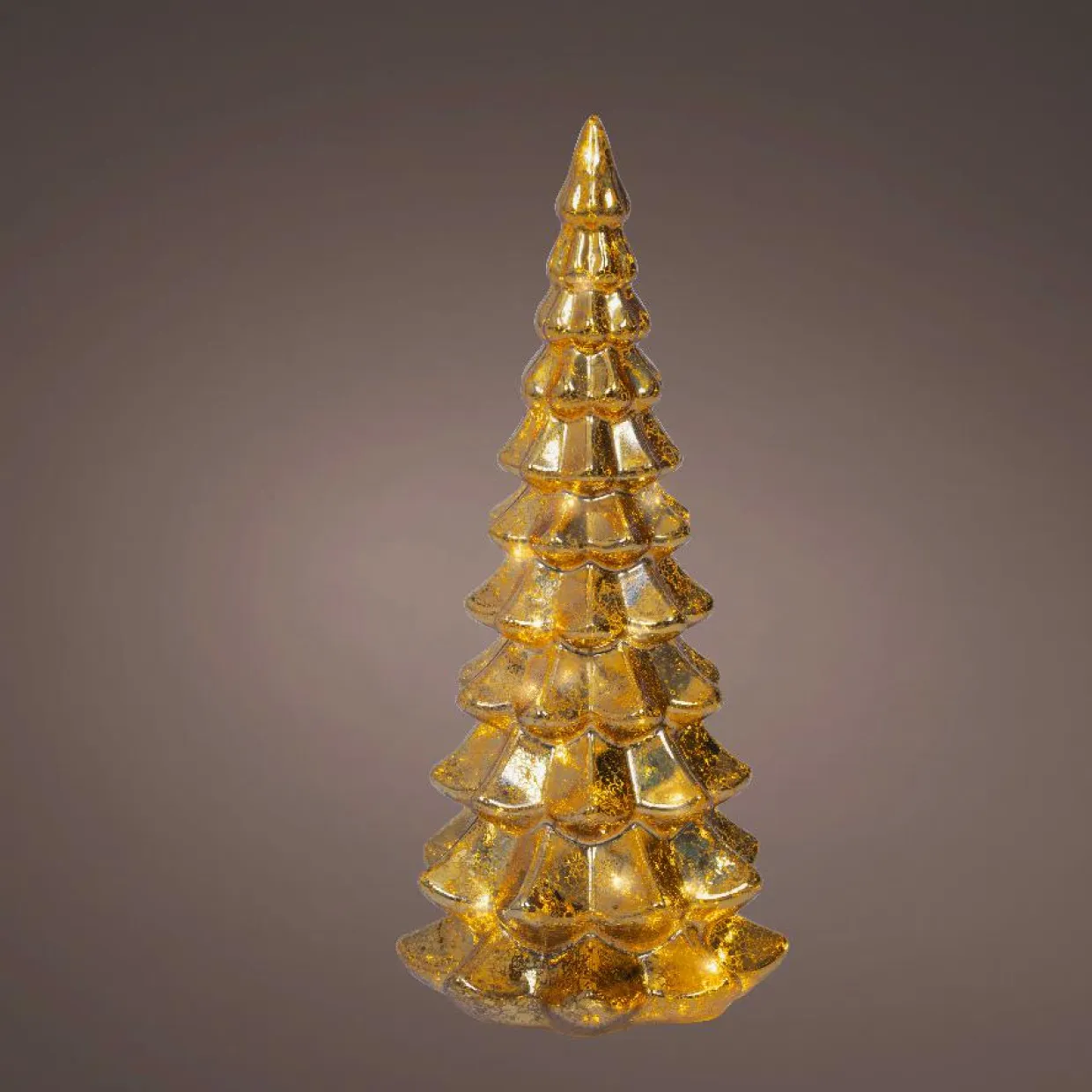 Sapin de Noël lumineux à piles 20 LED (H32 cm) Eternel Or