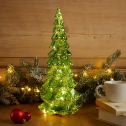 Sapin de Noël lumineux à piles 20 LED (H32 cm) Eternel Vert