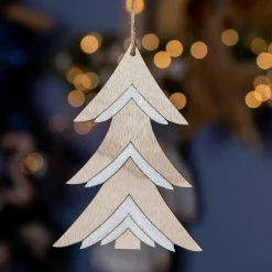 Sapin de Noël à suspendre (H10 cm) Maé Blanc