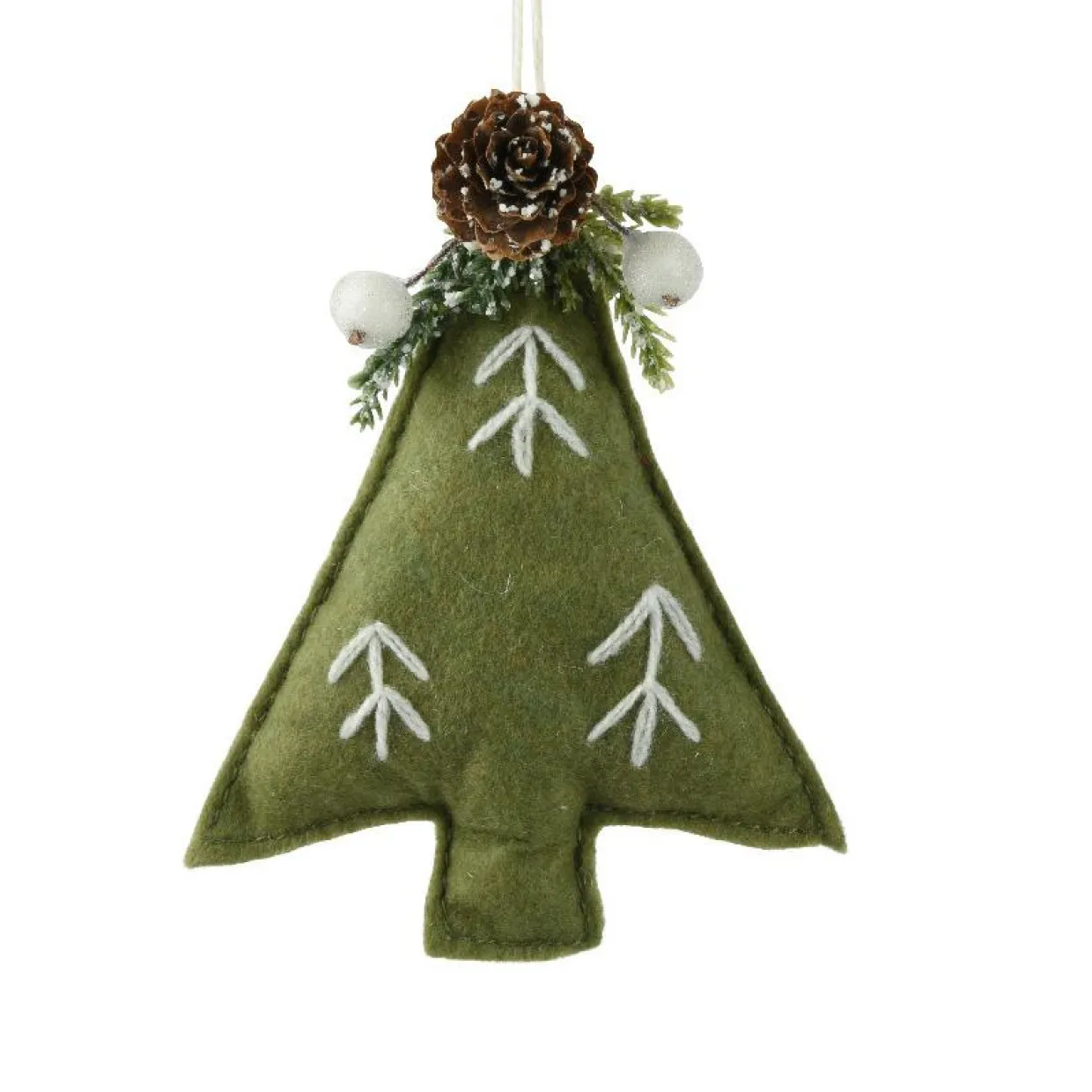 Sapin en feutrine à suspendre (H13 cm) Alpin Vert romarin