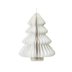 Sapin en papier à suspendre (H15 cm) Fermeture Magnétique Blanc