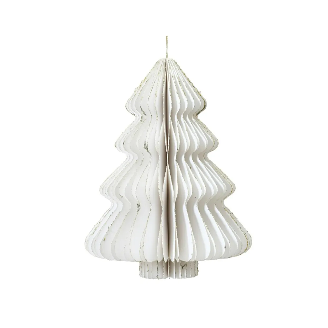 Sapin en papier à suspendre (H15 cm) Fermeture Magnétique Blanc