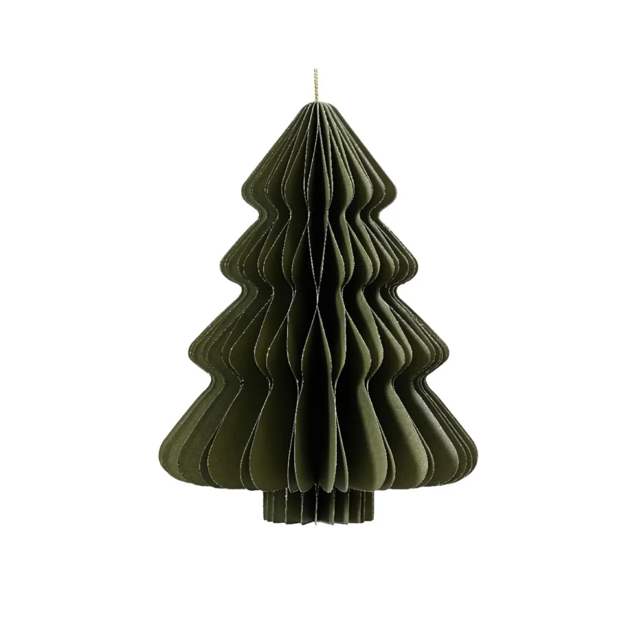 Sapin en papier à suspendre (H15 cm) Fermeture Magnétique Vert romarin