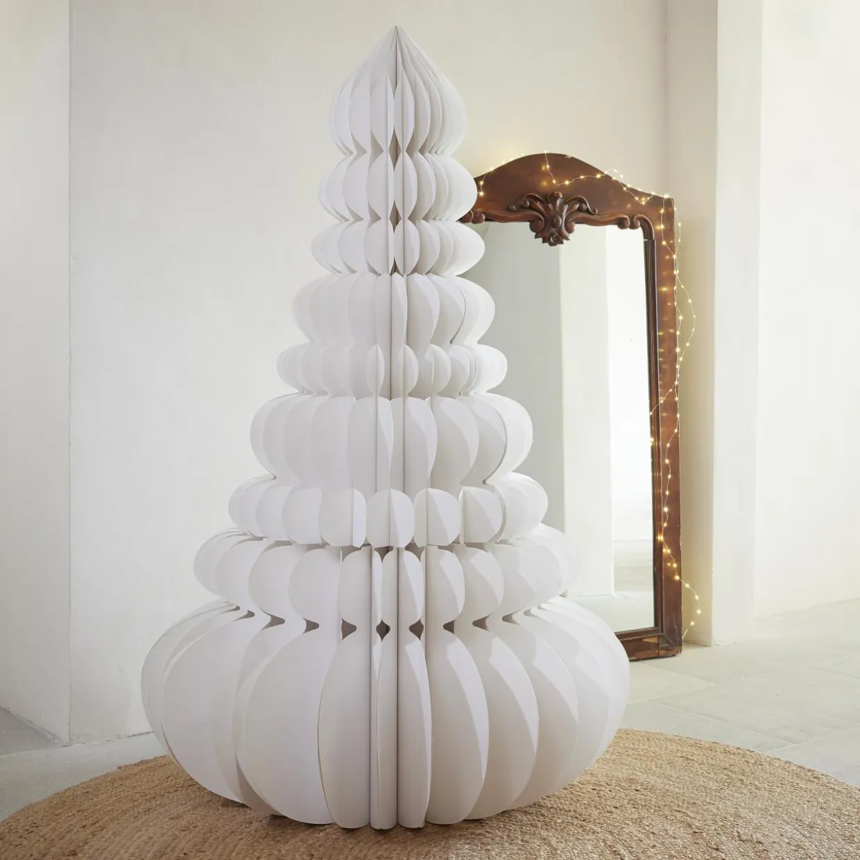Sapin Géant papier à poser (H160 cm) Fermeture Magnétique Blanc