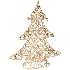 Sapin lumineux à piles 30 LED (H40 cm) Féerie de Noël Blanc chaud doré