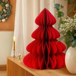 Sapin papier à poser (H60 cm) Fermeture Magnétique Rouge