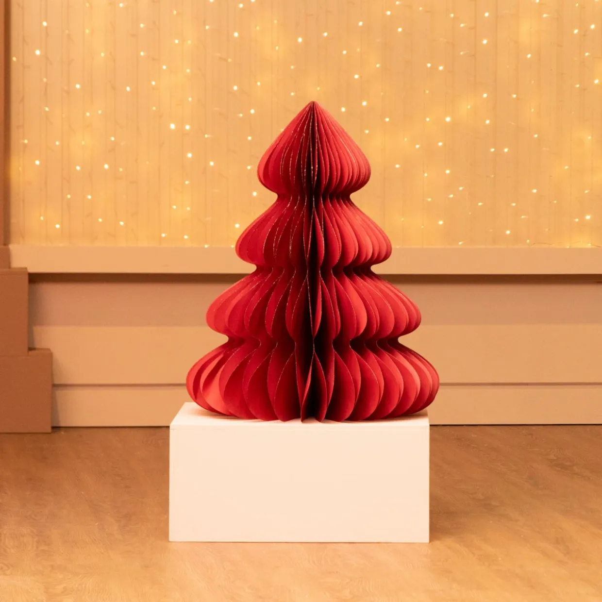 Sapin papier à poser (H90 cm) Fermeture Magnétique Rouge