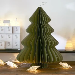 Sapin papier à suspendre (H40 cm) Fermeture Magnétique Vert