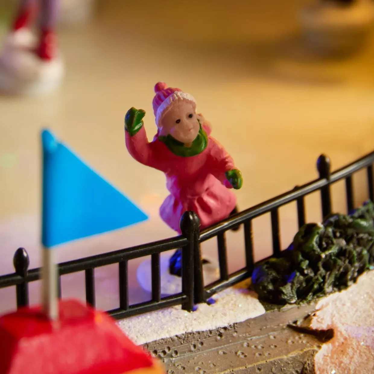 Scène de vie illuminée et musicale Patinoire extérieure