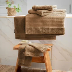 Serviette de bain coton bio (30 x 50 cm) Méline Camel